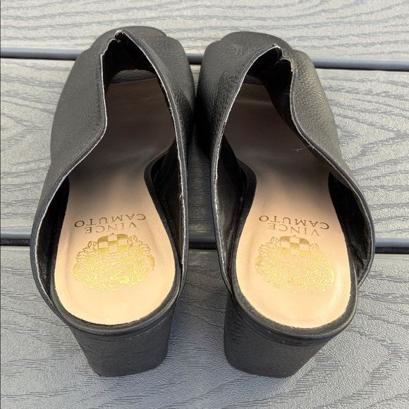 Vince Camuto Leather Open Toe Mules Black Size 9 - Picture 16 of 16